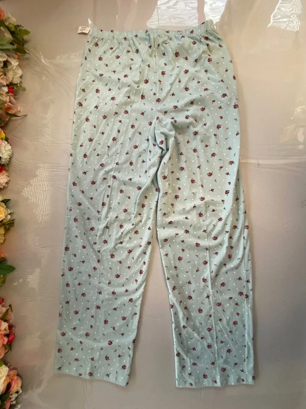 NEW Charter Club Cotton Essentials Pajama Set Divine Rose Blue Small